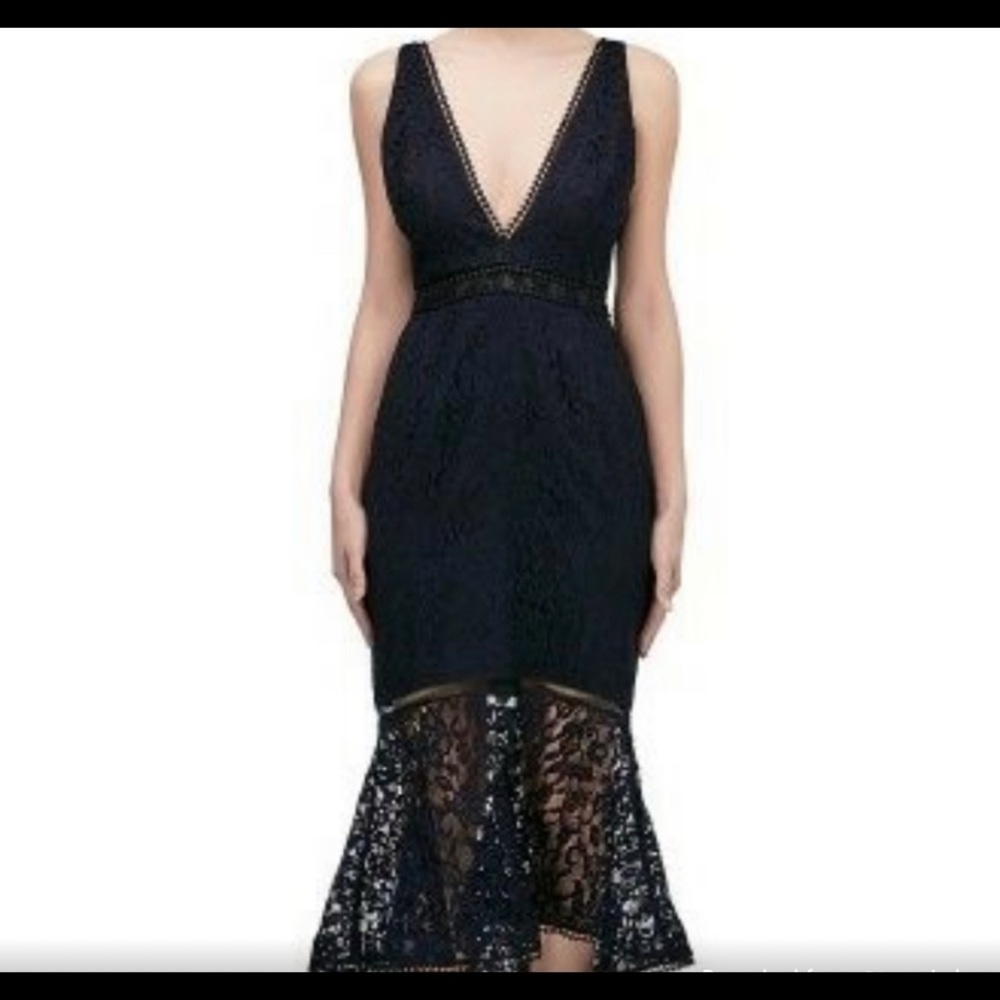 Nicholas French lace plunge midi dress size 12